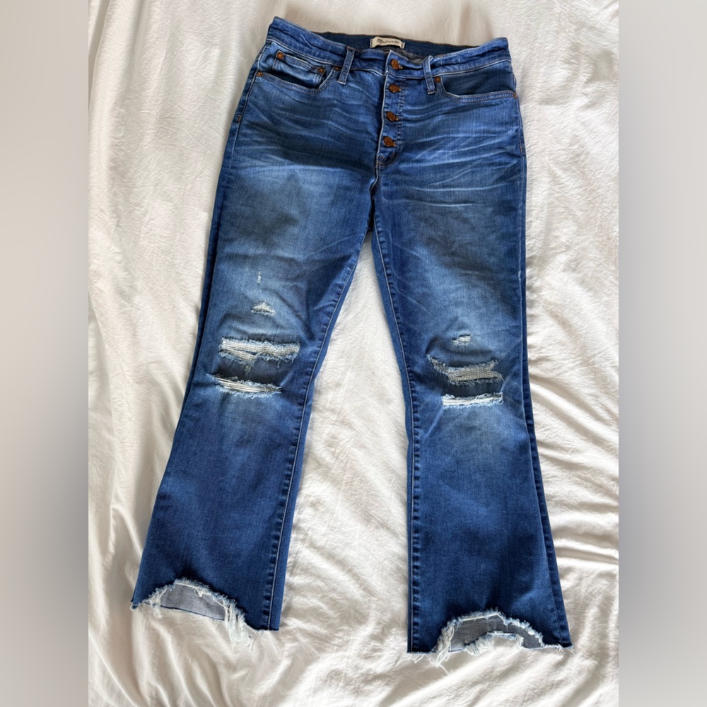 Madewell Flare Distressed Cali Demi boot cut Jeans
